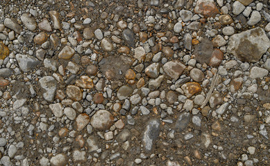 Rock background. Stony soil. Earth texture. Nature background. Ground and stones. Smooth stones