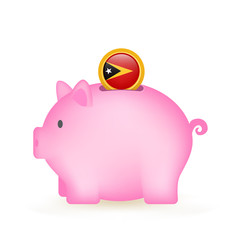 East Timor Flag Coin Piggy Bank Savings