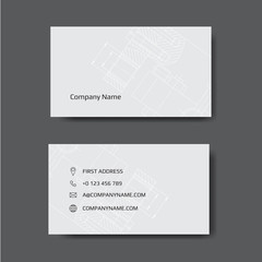 Set of engineering business card. Engineering drawings. vector illustration