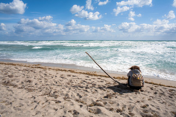 Contemplating the ocean, Florida, March 2017