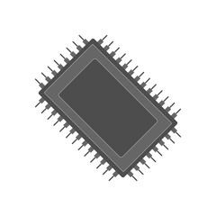 Semiconductor microchip icon. Vector.