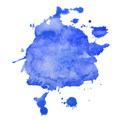 Abstract isolated colorful vector watercolor stain. Grunge element for paper design. Vector illustration