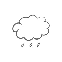 Cloud and rain drops. Weather forecast icon. Vector.