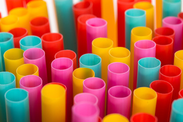 Bunte Trinkhalme Strohhalme Makro