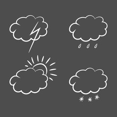 Weather forecast icons. Vector.