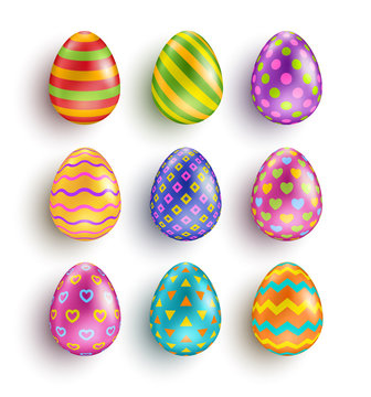 Color Easter eggs set