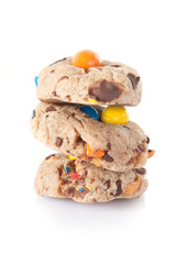 three cookies stacked isolated