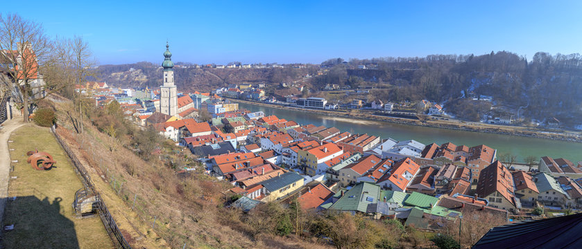 Aussicht von der Burg in Burghausen