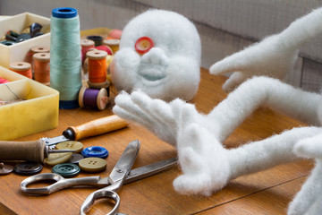 Fototapeta na wymiar Making of handmade toys