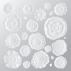 stock vector. set os abtract paper flower.botanic texture