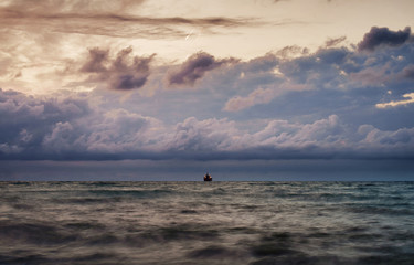Ship on horizon