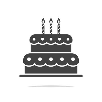 Birthday cake icon vector isolated