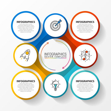 Creative process diagram. Infographic design template. Vector