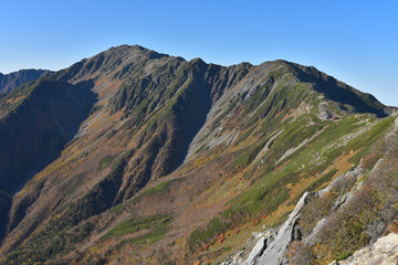 北岳から望む間ノ岳
