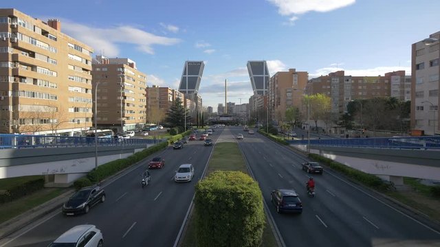 Cars driving on Paseo de la Castellana