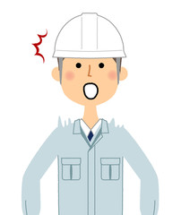 現場監督　驚く