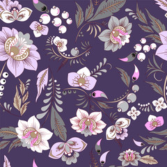 stock vector seamless flower, doodle pattern. abstract art background