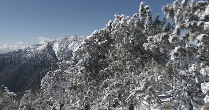 Mountain Snow Aerial view