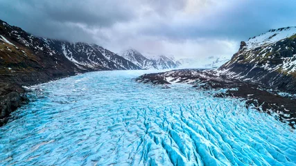Crédence de cuisine en verre imprimé Glaciers Glacier de Skaftafell, parc national de Vatnajokull en Islande.