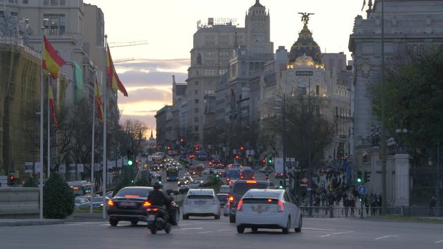 Traffic jam in a city