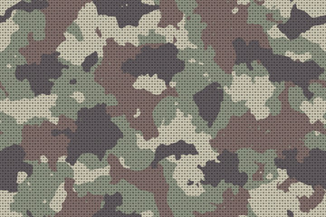 Camouflage seamless pattern with canvas mesh. Trendy style camo, repeat print. Vector illustration.