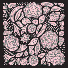 stock vector. flower pattern. seamless botanic texture