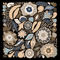 stock vector. flower pattern. seamless botanic texture