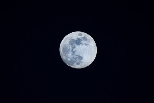 full moon on the black the sky