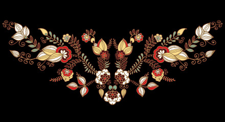 stock vector abstract  flower and leaf, doodle ornament. botanic background. template for card. banner