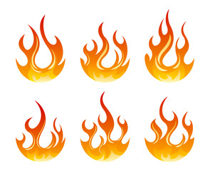 Set of vector fire design elements