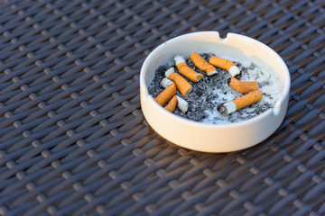cigarette stub with copy space