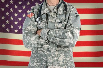 Military Doctor in Combat Uniform