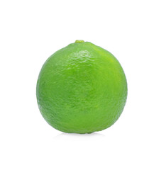 whole fresh green lime isolated on white background