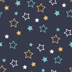 Obraz premium Star Pattern. Endless Vector Background.