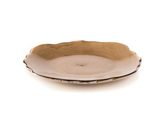 modern ceramic plate (beautiful shape) on white background