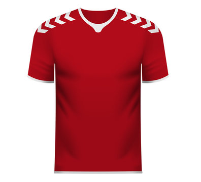 Fan sports tee shirt in generic colors of Denmark