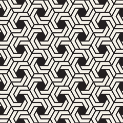 Vector seamless abstract shapes pattern. Modern stylish stripes texture. Repeating geometric tiles