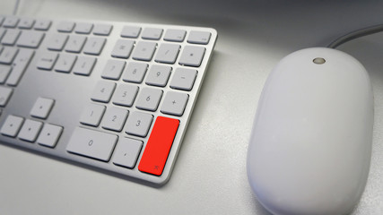 White keyboard and mouse enter detail - 198627786