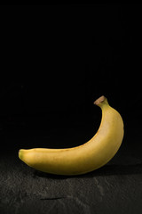 Banana against a dark background