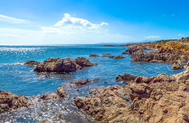 Fototapeta na wymiar The fascinating nature and luxury of north east Sardinia