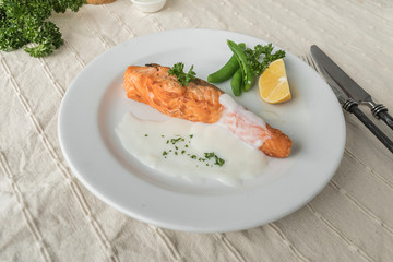 Salmon fish fillet grilled steak