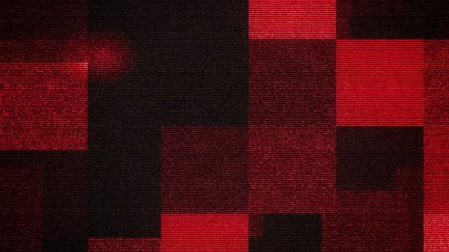An amazing 3d rendering of big shining purple, white and red squares making a multidimensional space in the black background. They look like disco light.