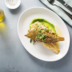 Gourmet grilled trout with crisped skin