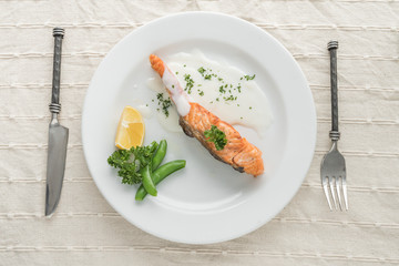 Salmon fish fillet grilled steak