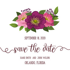 Floral Wedding Invitation elegant invite card vector Design