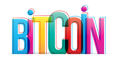 Bitcoin colorful word.
