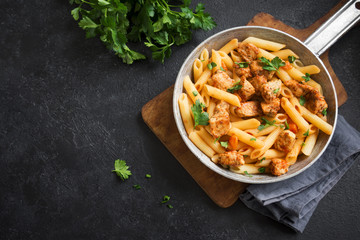 Penne pasta with chicken