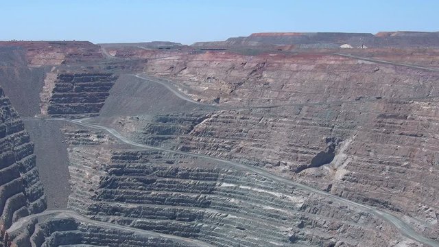 Erdschichten einer Goldmine, Super Pit, Australien, Westaustralien, Down under