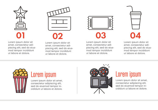 Movie-Themed Infographic with Illustrations