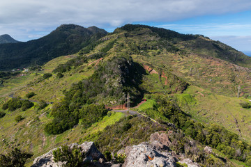 Fototapeta na wymiar View from Pico do Facho in Canical on Madeira island, Portugal
